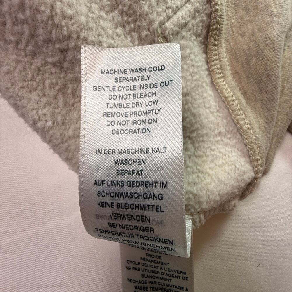 True Religion Gold Logo Full Zip Hoodie Sweatshirt Light Heather Oatmeal Size M - Picture 14 of 15